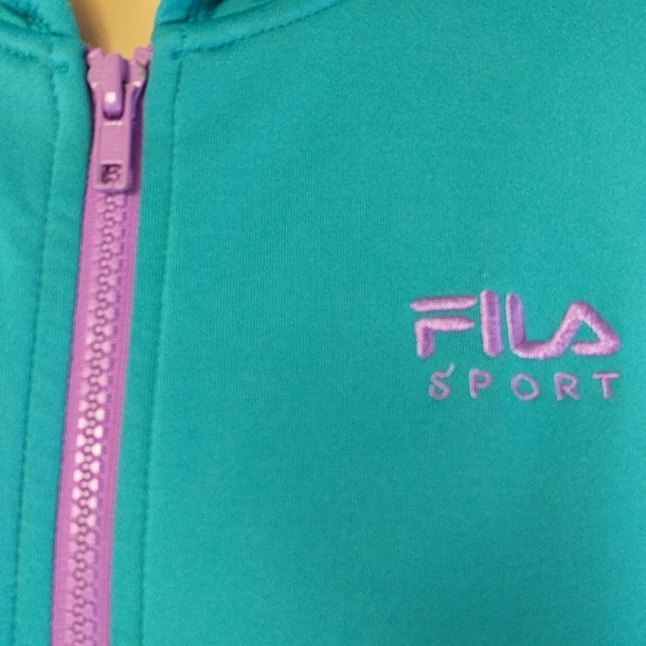 [Fila] Sport Teal Purple Zip Up Hoodie Jacket 14 - Picture 3 of 8
